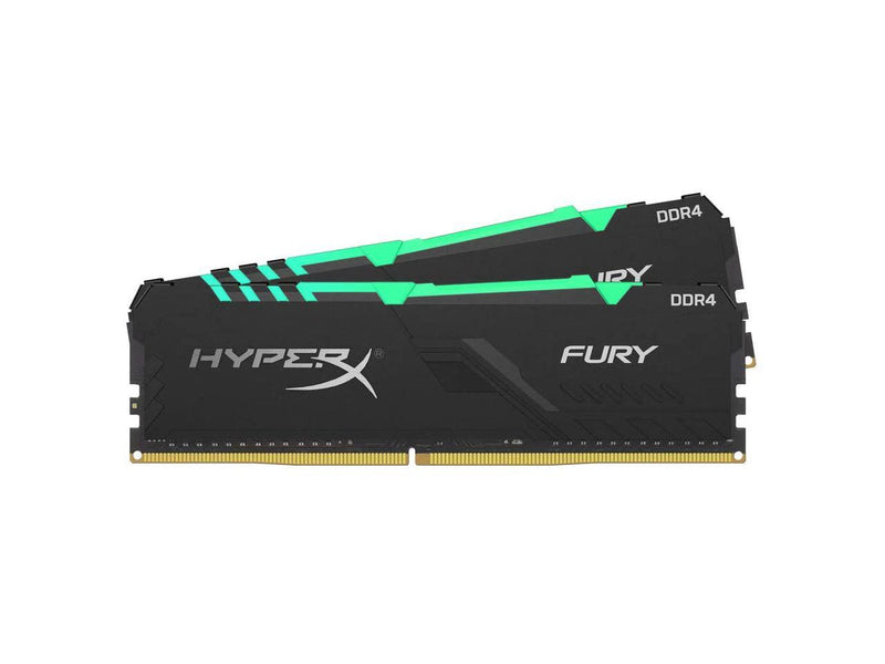 HyperX FURY RGB - DDR4 - 16 GB Kit : 2 x 8 GB - DIMM 288-pin - 3200 MHz / PC4-25600 - CL16 - 1.35 V - unbuffered - non-E
