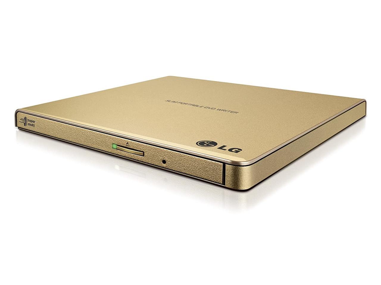 LG External CD / DVD Rewriter With M-Disc Mac & Surface Support (Gold) - Model GP65NG60
