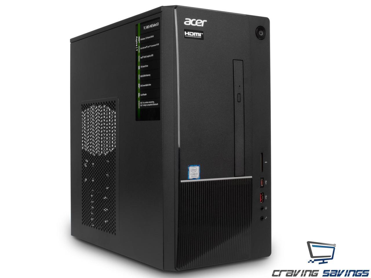 Acer Aspire TC Series Destop, Intel 6-Core i5-8400 Upto 4.0GHz, 16GB DDR4, 256GB SSD, DVD-RW, VGA, HDMI, USB, Card Reader, Wi-Fi, Bluetooth, Windows 10 Professional 64Bit