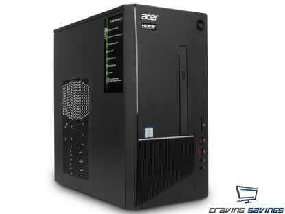 Acer Aspire TC Series Destop, Intel 6-Core i5-8400 Upto 4.0GHz, 8GB DDR4, 128GB SSD, DVD-RW, VGA, HDMI, USB, Card Reader, Wi-Fi, Bluetooth, Windows 10 Professional 64Bit