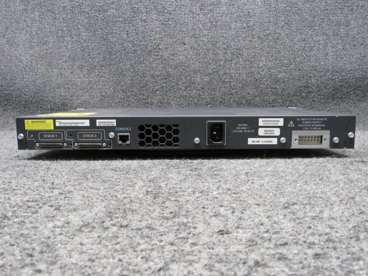 Cisco Catalyst 3750 Series 24 Port Ethernet Network Switch WS-C3750-24TS-E V08