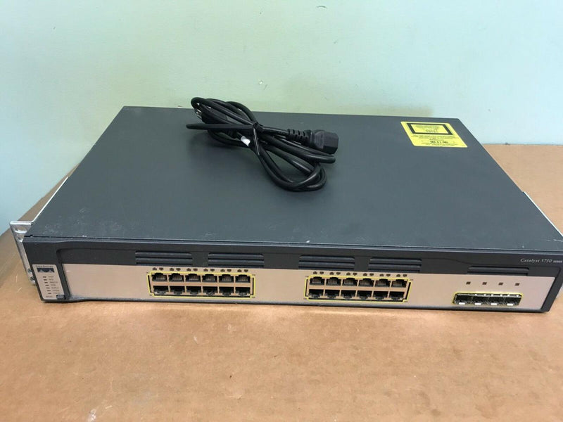 Cisco 24-Port Gigabit Switch WS-3750G-24TS-S with Power Cord