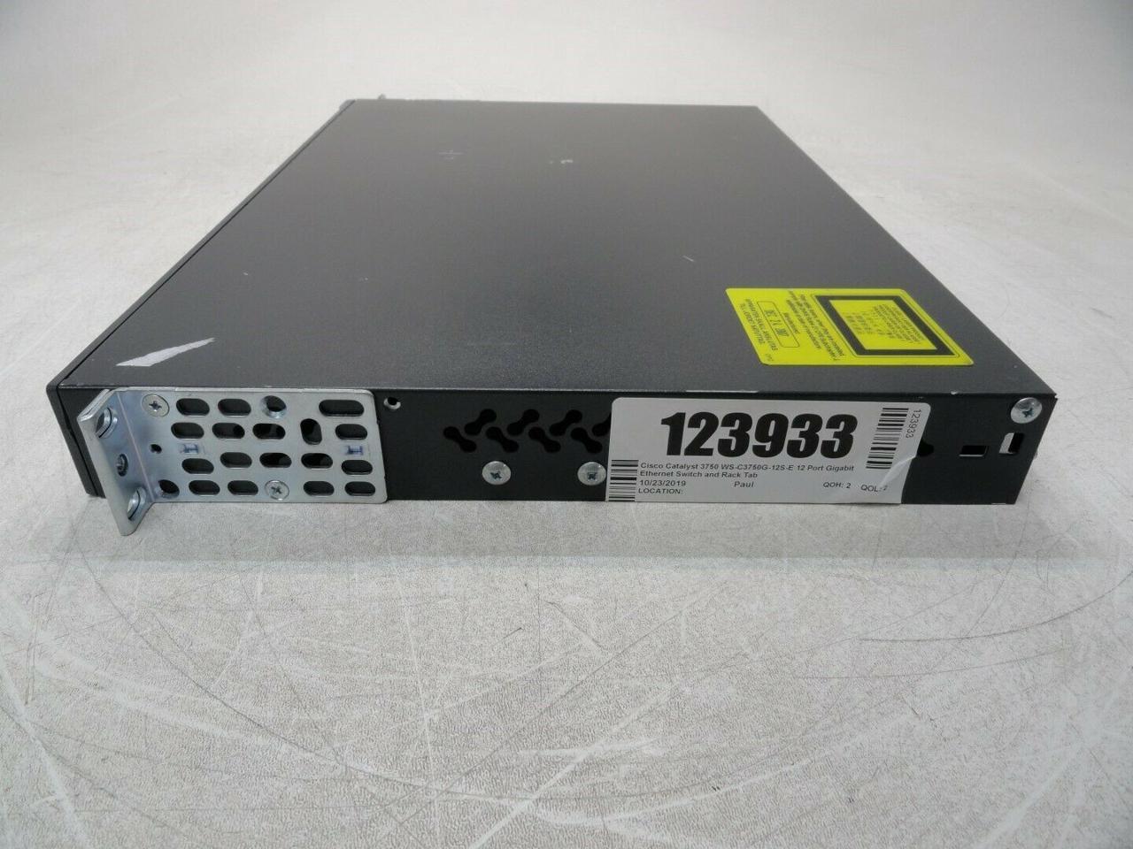 Cisco Catalyst 3750 WS-C3750G-12S-E 12 Port Gigabit Ethernet Switch and Rack Tab