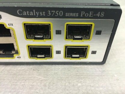 CISCO CATALYST 3750 WS-C3750-48PS-S V05 48-PORT POE ETHERNET NETWORK SWITCH