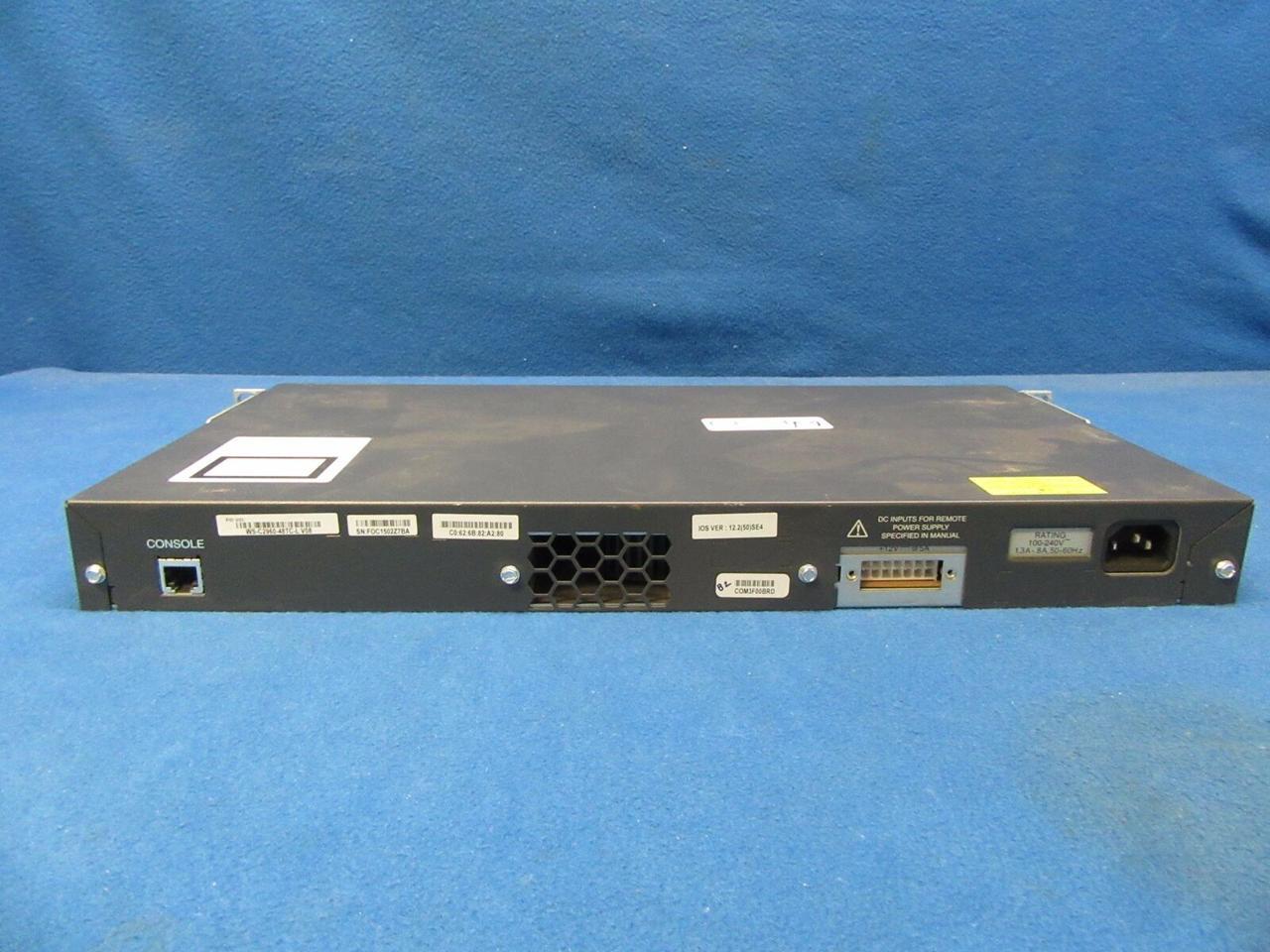 Cisco Catalyst 2960 Series 48-Port Network Switch WS-C2960-48TC-L V09