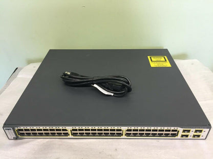 CISCO CATALYST 3750 WS-C3750-48PS-S V05 48-PORT POE ETHERNET NETWORK SWITCH