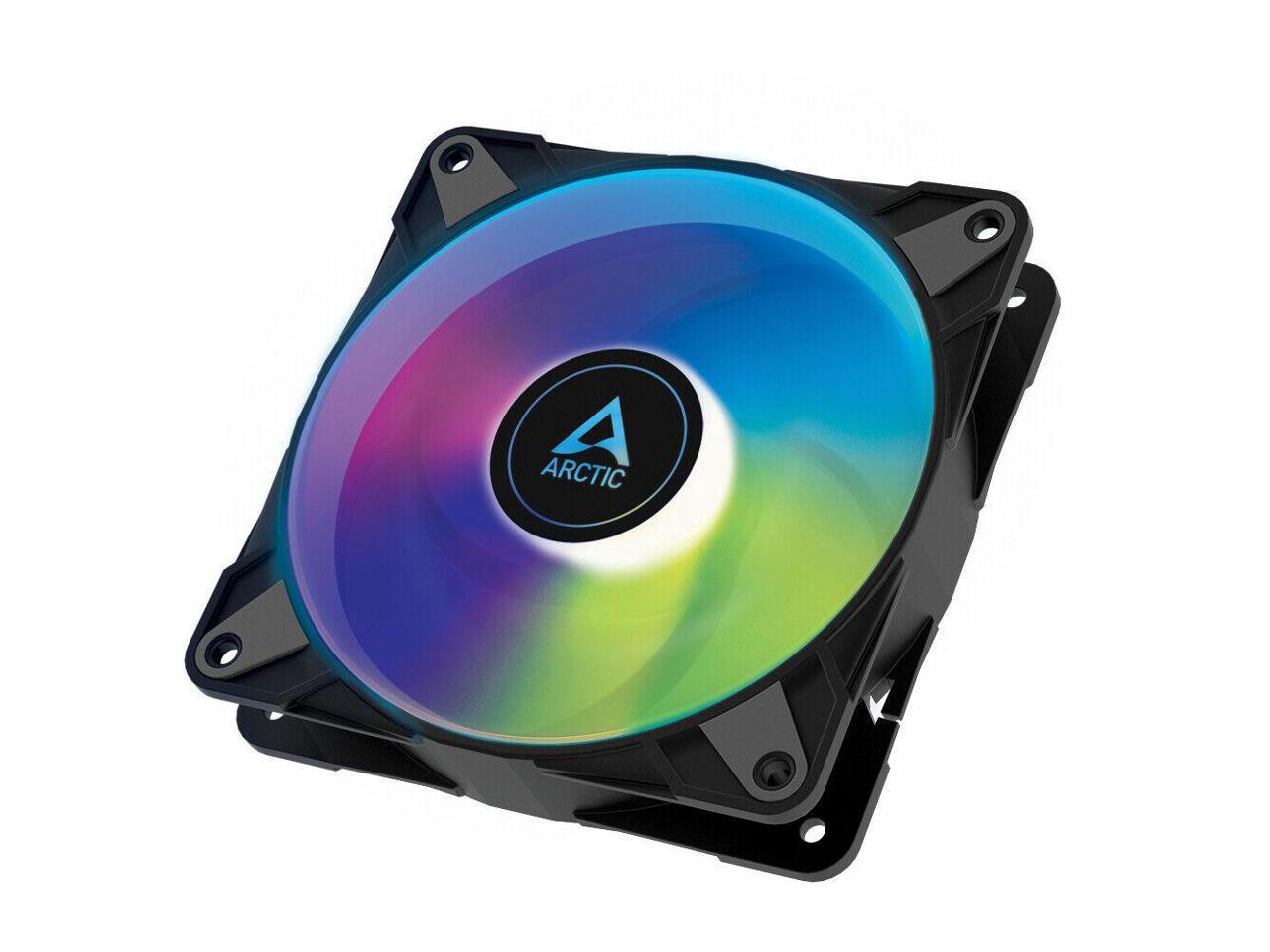 Arctic ACFAN00231A P12 PWM PST A-RGB 0dB - 120 mm PWM case Fan Optimized for Static Pressure, case Fan, semi-Passive: 0-2000 RPM, 5V 3 pin ARGB LED, Single Fan - Black