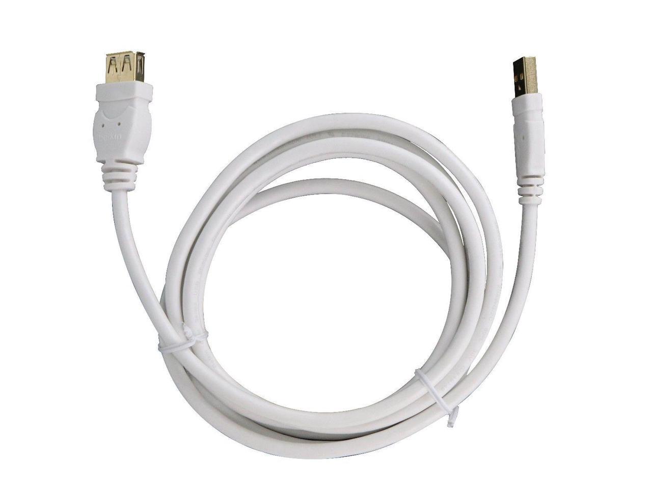 Belkin Universal 6Ft A/A Male USB to Female USB 1.0 Data Extension Cable - White