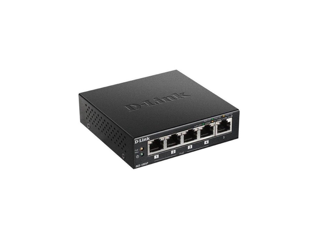 D-Link 5-Port Desktop Gigabit PoE+ Switch DGS-1005P