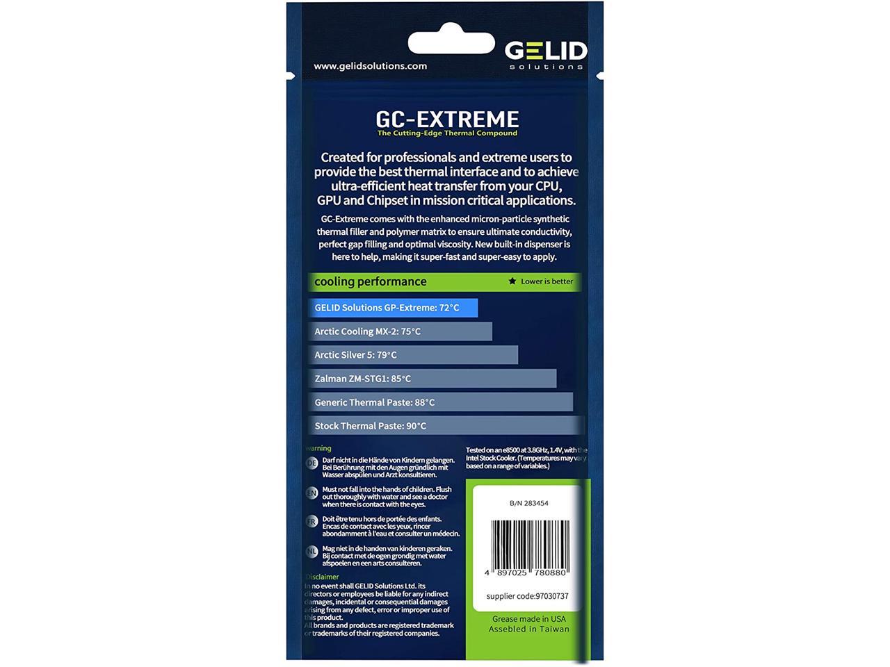 GELID GC-Extreme 1g with Tooling - Thermal Conductive Paste for Heatsink | Maximum Thermal Conductivity | Easy Application | Not Corrosive Model TC-GC-03-D
