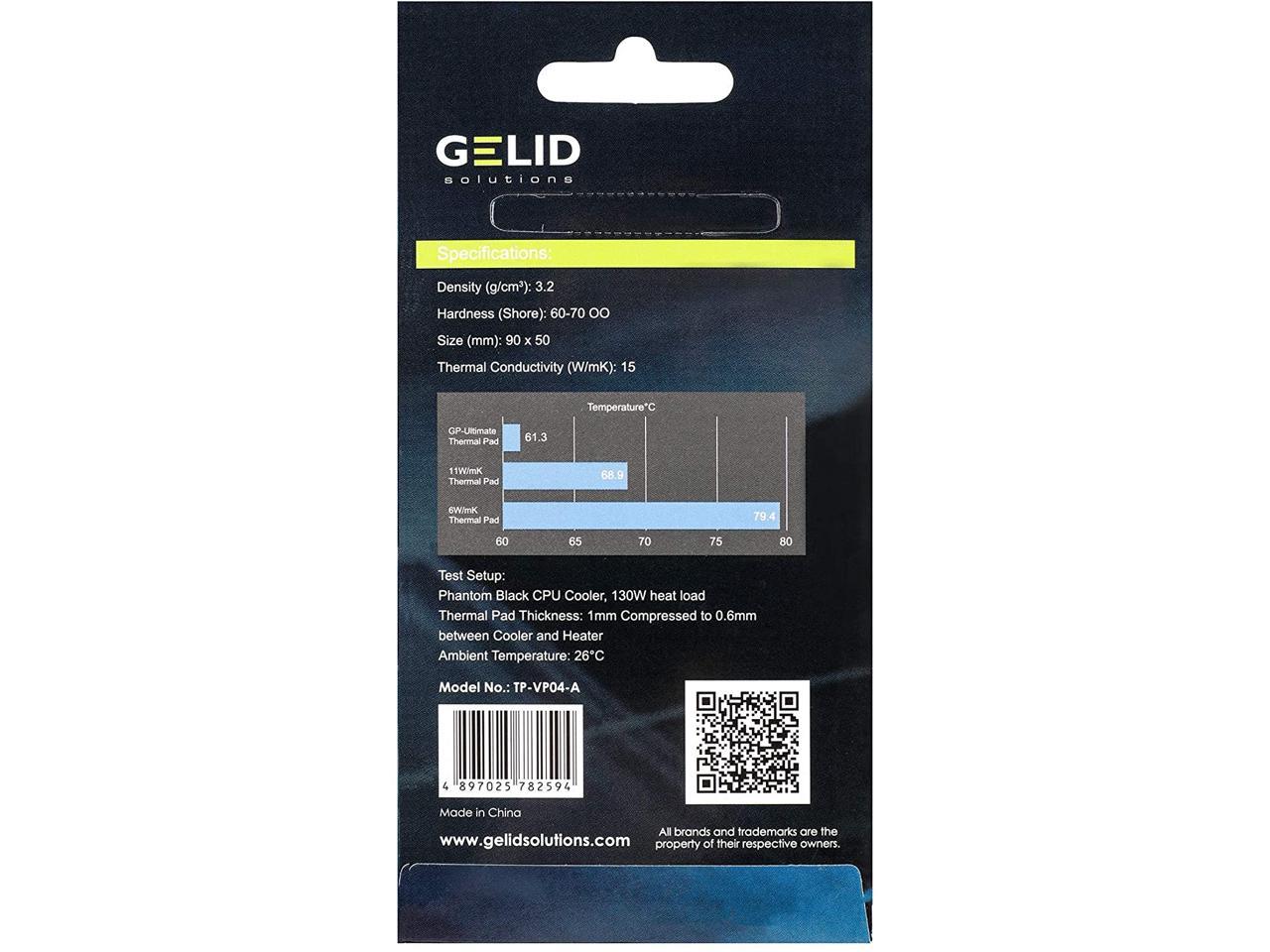 Gelid Solutions GP-Ultimate 15W- Thermal Pad 90x50x2.0mm. Excellent Heat Conduction, Ideal Gap Filler. Easy Installation
