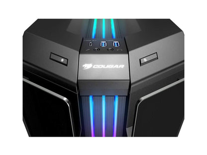 Cougar Gemini T Tempered Glass Mid Tower RGB LED Gaming Case with tool-less side panels