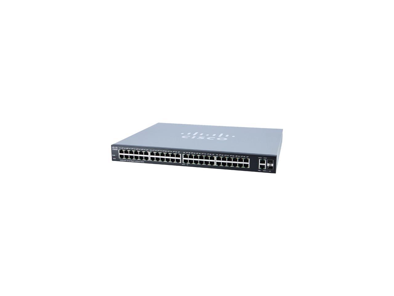 Cisco 220 Series SG220-50P - Switch - Managed - 48 x 10/100/1000 (PoE) + 2 x combo Gigabit SFP - desktop, rack-mountable