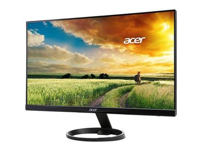 Acer R Series R240HY Black 23.8" IPS 4ms (GTG) Widescreen LED/LCD 1920 x 1080 FHD, Slim Frameless and Eco Friendly Design, Built-in Speaker, HDMI and USB Type-C