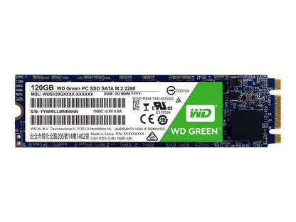 Western Digital - WDS120G1G0B - WD Green WDS120G1G0B 120 GB Solid State Drive - M.2 2280 Internal - SATA (SATA/600) -
