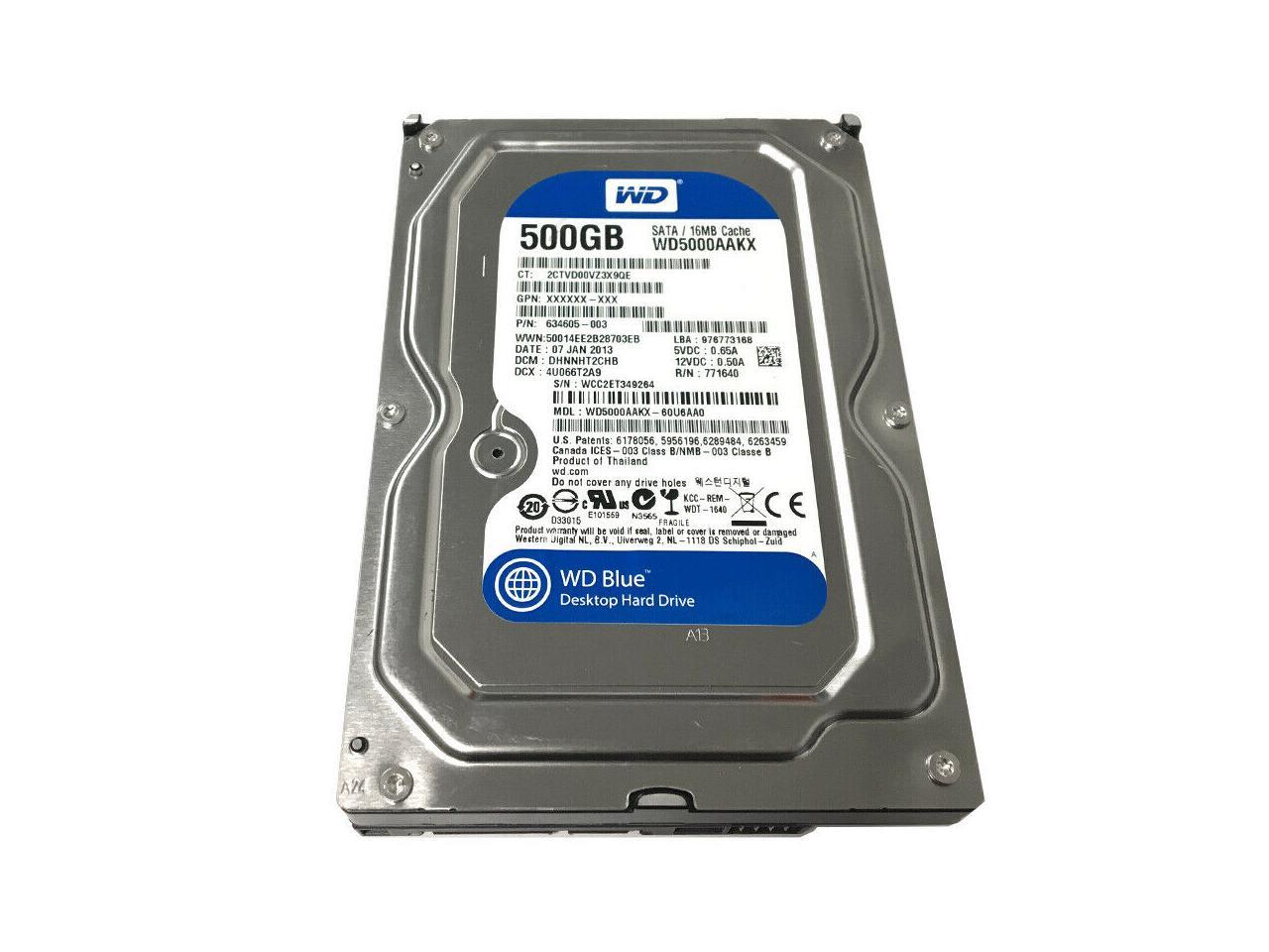 Western Digital WD5000AAKX 500GB 16MB 7200RPM 3.5" SATA 6Gb/s Desktop Hard Drive