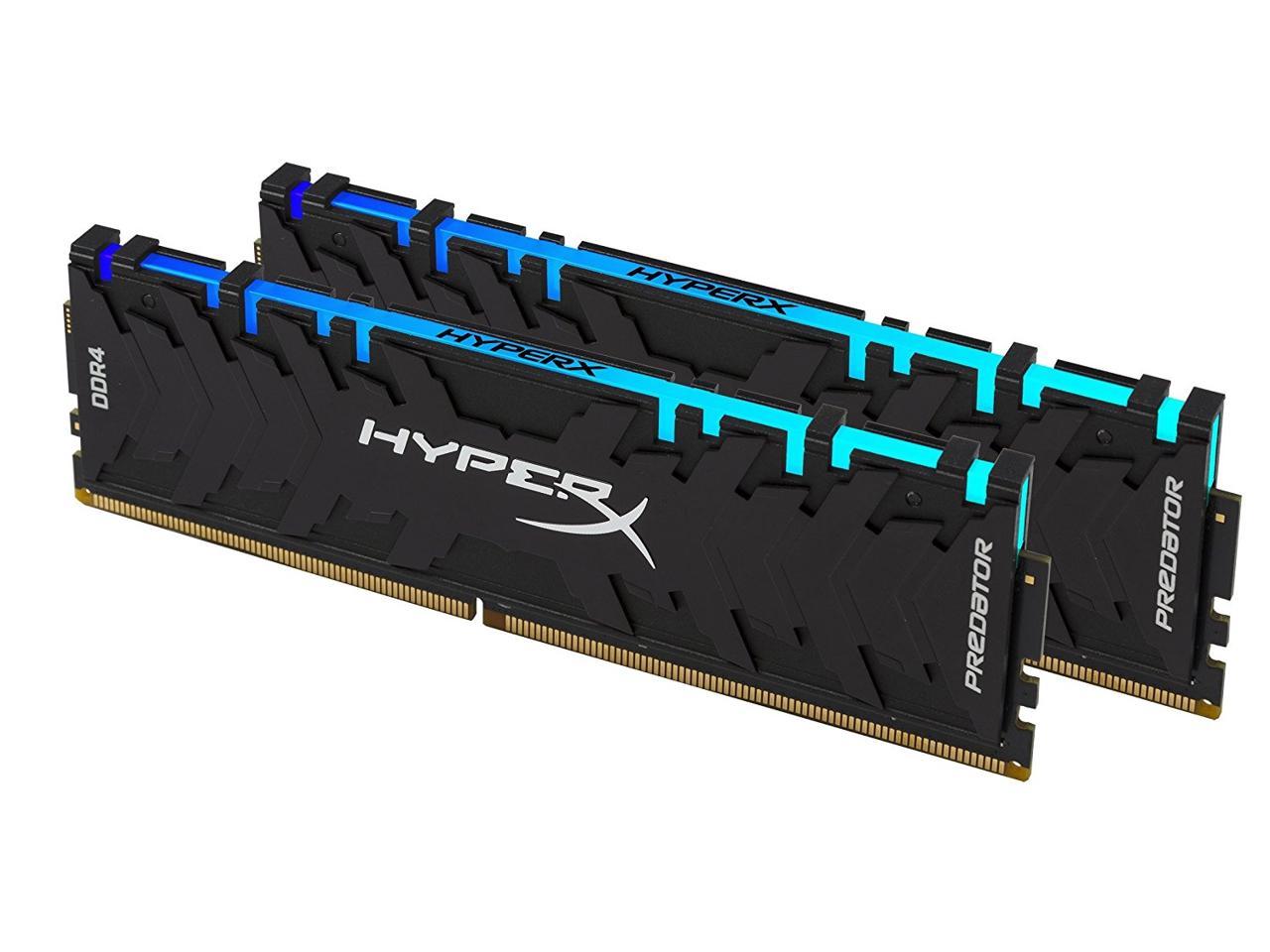 HyperX Predator DDR4 RGB 16GB (2 x 8GB) 4000MHz CL19 DIMM XMP RAM Memory/Infrared Sync Technology Black (HX440C19PB3AK2/16)