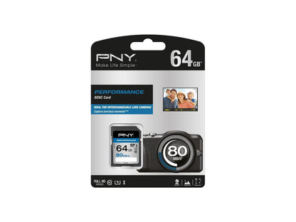PNY Performance - Flash memory card - 64 GB - UHS Class 1 / Class10 - SDXC UHS-I