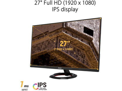 ASUS TUF Gaming 27â€? 1080P Monitor (VG279Q1R) - Full HD, IPS, 144Hz, 1ms, Extreme Low Motion Blur, Speaker, FreeSync™ Premium, Shadow Boost, VESA Mountable, DisplayPort, HDMI, Tilt Adjustable