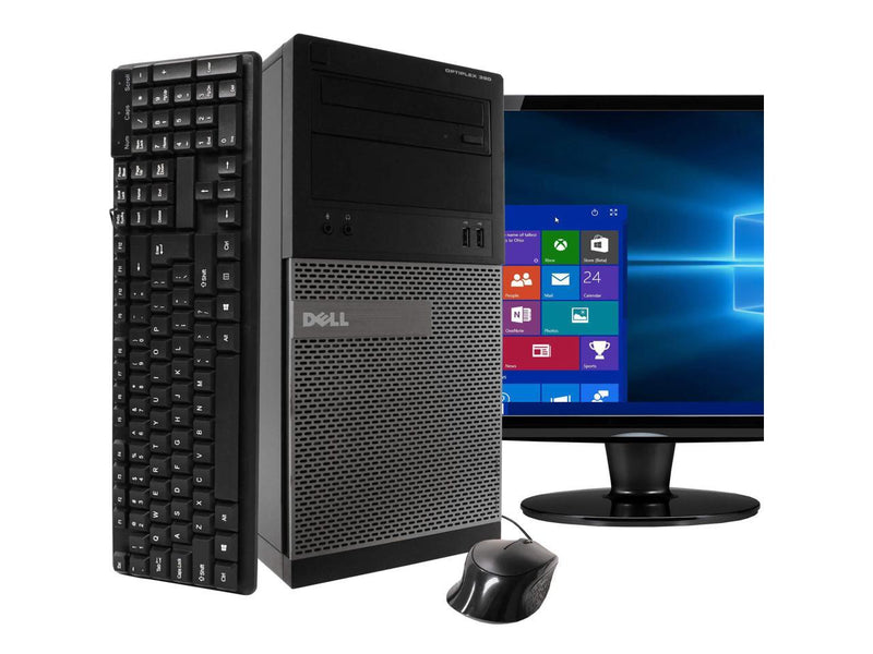 Dell Dell 390 Tower Computer PC, 3.20 GHz Intel i5 Quad Core Gen 2, 8GB DDR3 RAM, 2TB SATA Hard Drive, Windows 10 Home 64 bit, 22" Screen