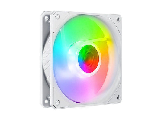 Cooler Master SickleFlow 120 V2 Addressable RGB Fan (White Edition) - 120mm Square Frame Fan, Air Balance Curve Blade Design, PWM Control for Computer Case & Liquid Radiator