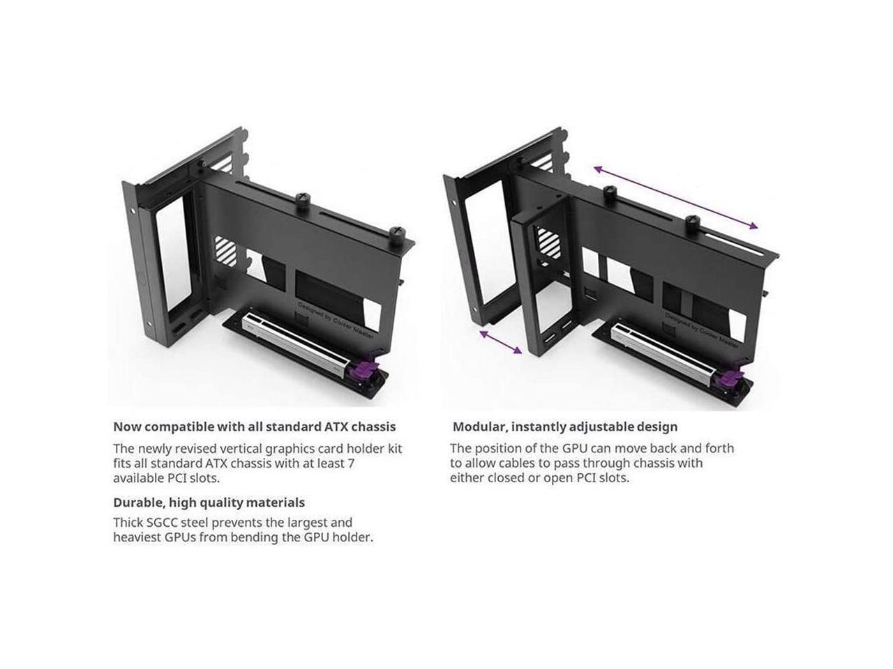 Cooler Master Accessory: Universal Vertical Graphics Card Holder Kit Ver.2 - For Full Tower / Standard ATX Chassis with at least 7 available PCI slots