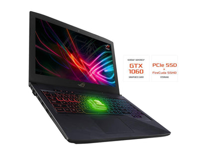 ASUS ROG Strix Thin & Light Gaming Laptop, 15.6â€? Full HD, Intel Core i7-7700HQ , NVIDIA GTX 1060 6GB Graphics, 16GB DDR4 RAM, 256GB NVMe SSD + 1TB FireCuda SSHD, RGB Backlight Keyboard,Windows 10 Home