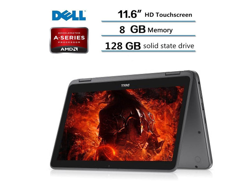 2018 Flagship Dell Inspiron 11.6" Business 2 in 1 HD Touchscreen Laptop/Tablet|AMD Dual-Core A9-9420e|8GB DDR4|128GB SSD|AMD Radeon Graphics|MaxxAudio|Bluetooth|802.11bgn|HDMI|HD Webcam|USB 3.1|Win 10