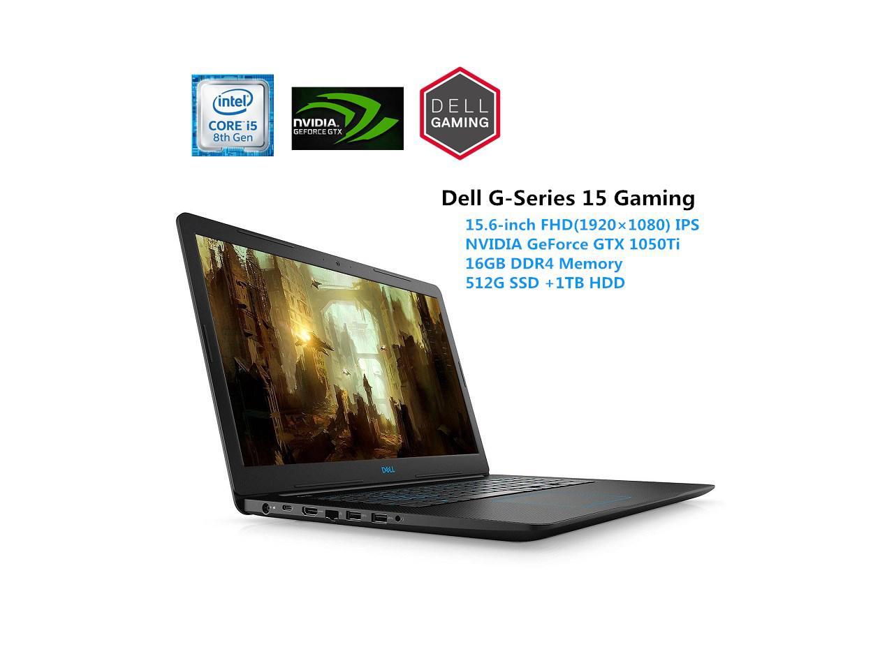 Newest Dell 15.6" FHD IPS High-Performance Gaming Laptop | Intel Core i5-8300H Quad-Core| 16GB DDR4 RAM |512GB M.2 SSD+1TB HDD |NVIDIA GeForce GTX 1050Ti 4GB |Backlit Keyboard | MaxxAudio|Windows 10