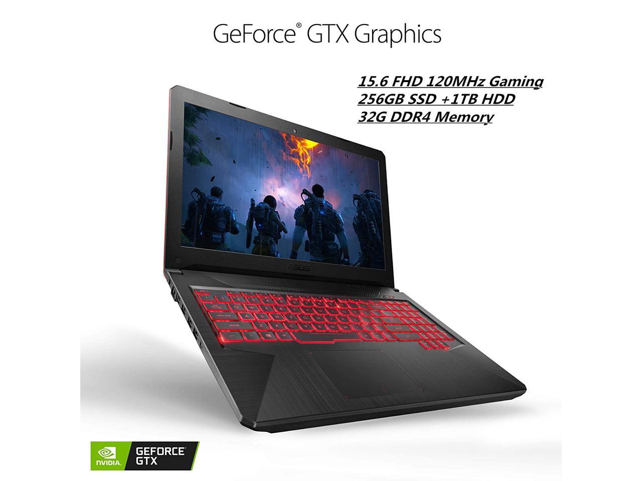 2019 ASUS TUF Powerful Gaming Laptop(32G DDR4 Memory/256G SSD PCIe M.2+1TB HDD) |15.6 FHD Widescreen|Intel Six-Core i7-8750H | NVIDIA GeForce GTX 1060-6GB| HyperCool Tech |Backlit KB | |Windows 10