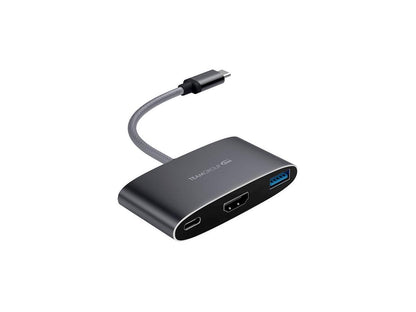 TEAMGROUP 3 in 1 hub for USB Type C power delivery (WT01), 4K HDMI, USB 3.1 Gen1 Adaptor for MacBook - Gray