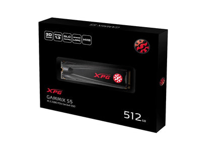 XPG GAMMIX SSD S5 Series: 512GB Internal PCIe Gen3x4 M.2 2280 (NVMe)