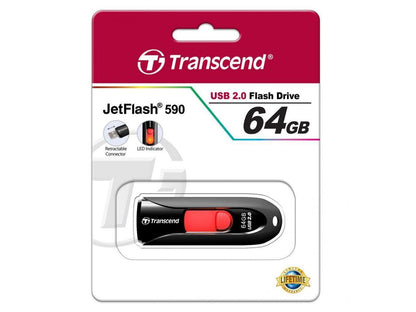 Transcend JetFlash 590 64GB USB 2.0 Flash Drive Model TS64GJF590K