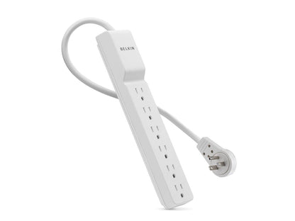 Belkin 6-Outlet Slimline Power Strip Surge Protector with 6-Foot Power Cord and Rotating Plug, 720 Joules (BE106001-06R)