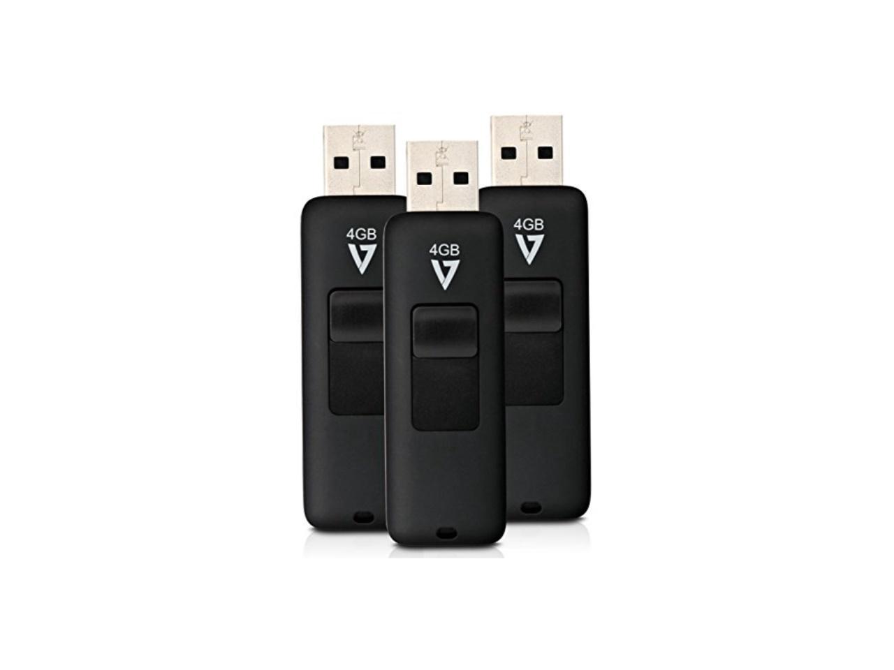 3PK 4GB FLASH DRIVE COMBO USB 2.0 BLACK RETRACT CONECT