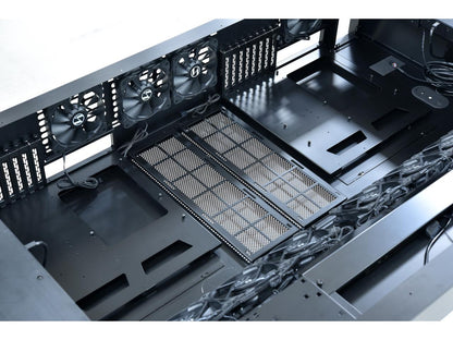 LIAN LI DK-05 FX Black Aluminum / Steel Desk Computer Case 2 x ATX PSU (Optional) Power Supply