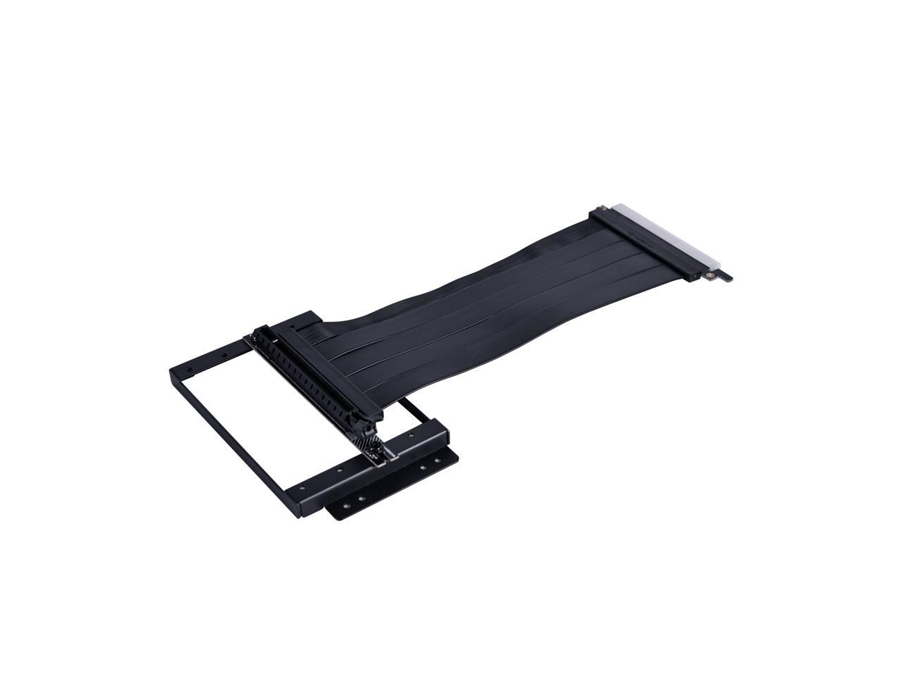 LIAN LI O11D-1X-4 Premium PCI-E 4.0 Black Extender Riser Cable 200mm and Cover Bracket for PC-O11D and PC-O11AIR
