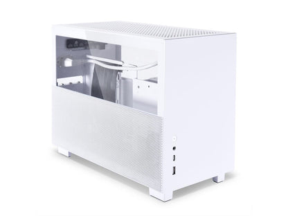 LIAN LI Q58 White Color SPCC / Aluminum / Tempered Glass Mini Tower Computer Case , PCI3.0 Riser Card Cable Included ---Q58W3
