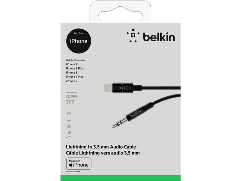 Belkin - 3' Lightning-to-3.5mm Audio Cable - Black