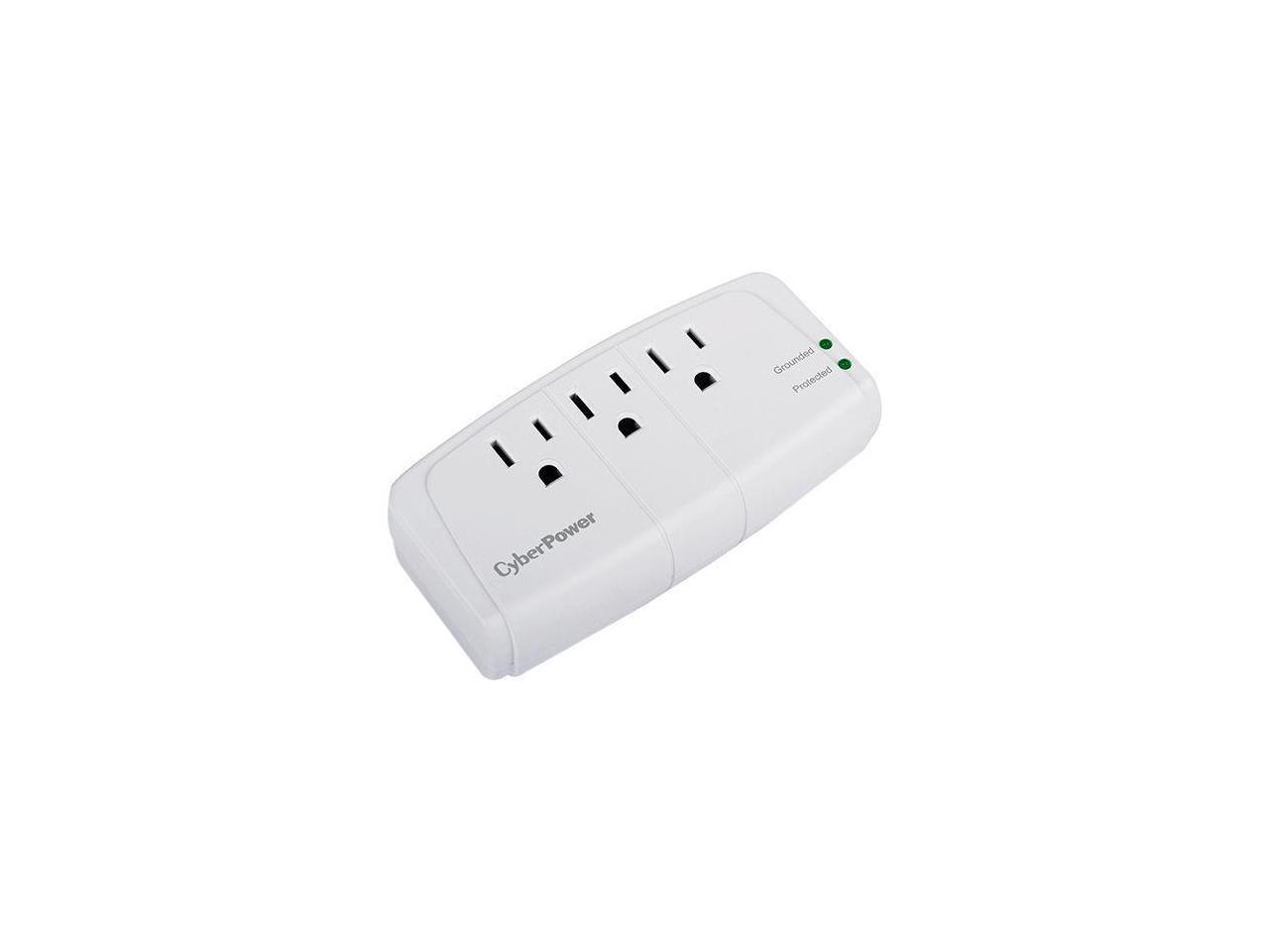 CyberPower CSB300W Essential 3-Outlet Surge Suppressor w/ Wall Tap Plug