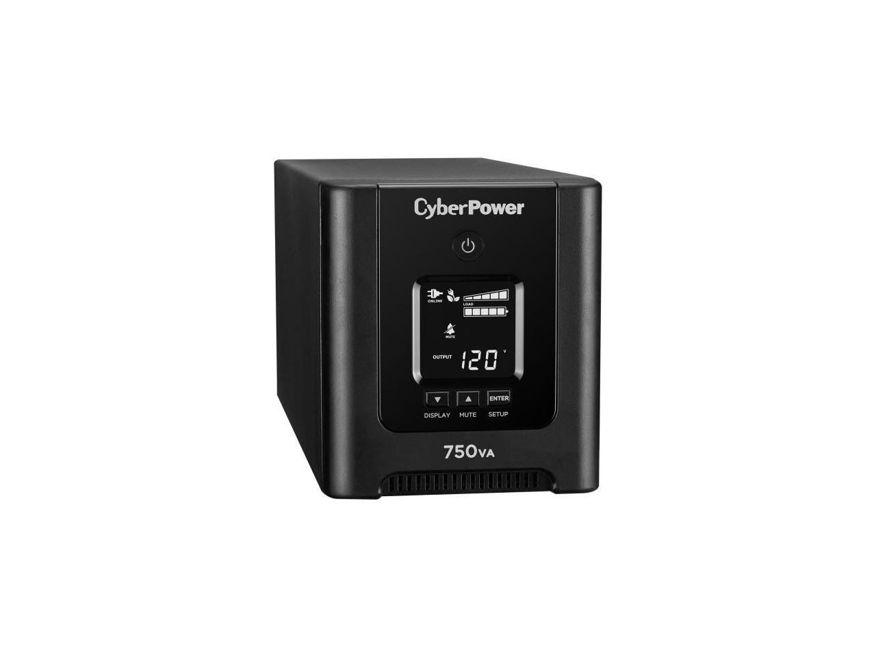 CyberPower PFC Sinewave OR750PFCLCD 750VA Mini-tower UPS - Mini-tower - 8 Hour Recharge - 5.50 Minute Stand-by - 120 V AC Input - 120 V AC Output - 6 x NEMA 5-15R