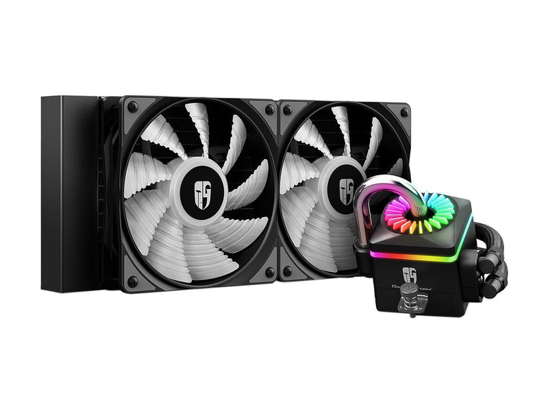 DEEPCOOL GAMERSTORM CAPTAIN 240PRO V2, Addressable RGB AIO Liquid CPU Cooler, 240mm Radiator,Anti-Leak Technology Inside, Cable Controller and 5V ADD RGB 3-Pin Motherboard Control, TR4/AM4 Compatible