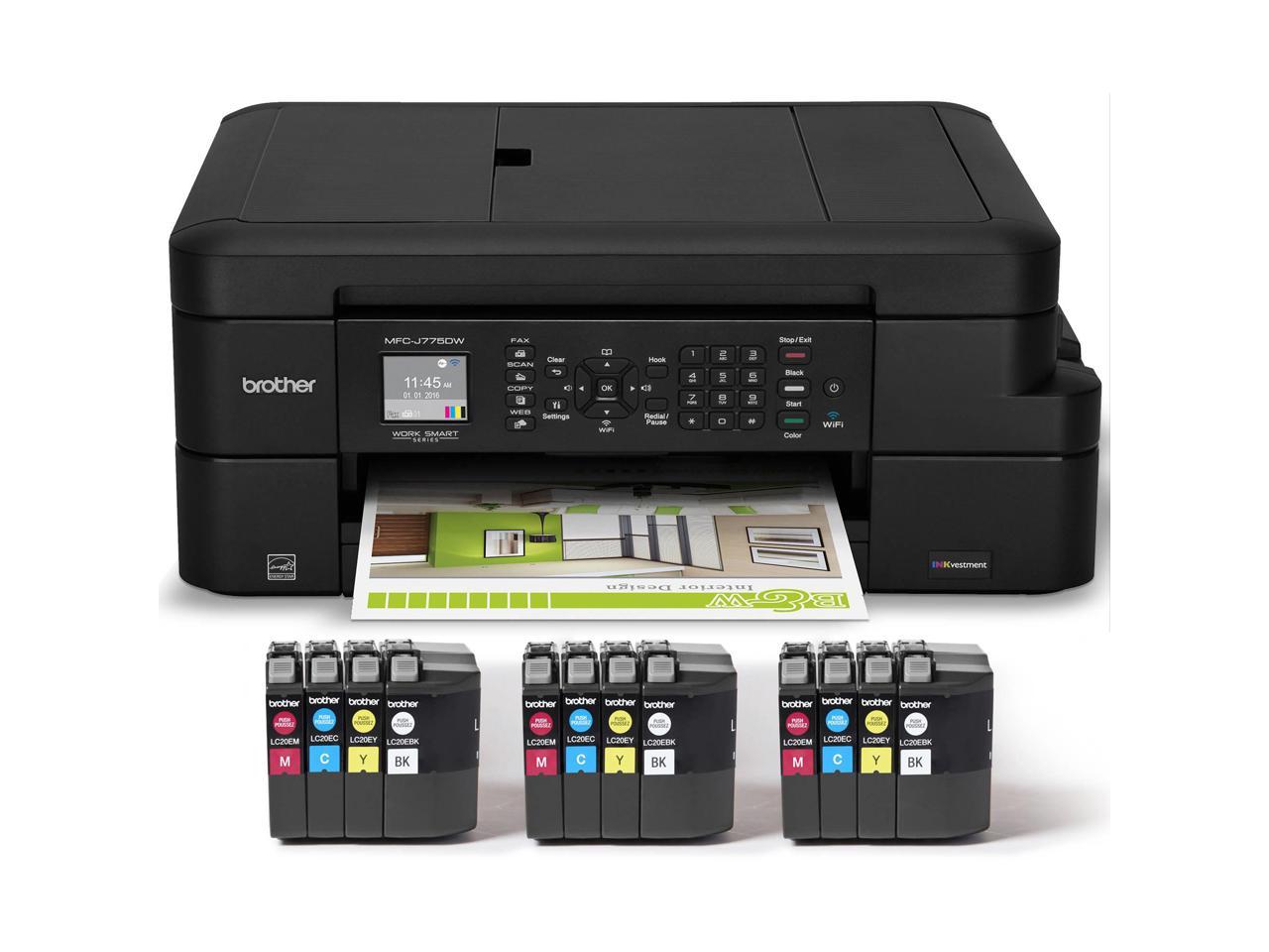 Brother MFC-J775DWXL Extended Print INKvestment All-in-One Color Inkjet Printer with Up to 2-Years of Ink In-box