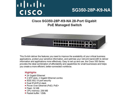 Sg350-28p 28-port Gb Poe Mgswt - SG350-28P-K9-NA