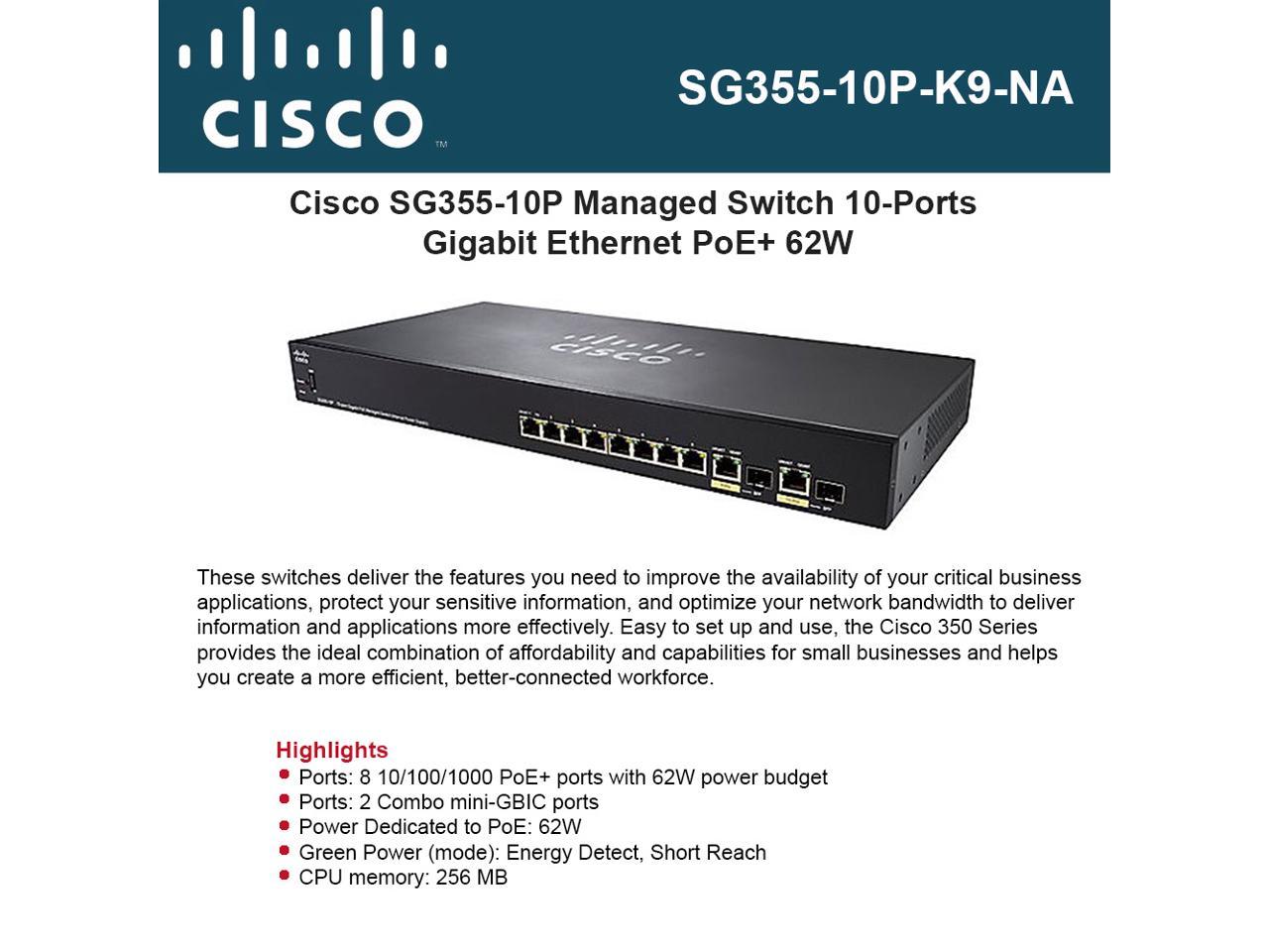 Sg355-10p 10-port Gb Poe Mgswt - SG355-10P-K9-NA