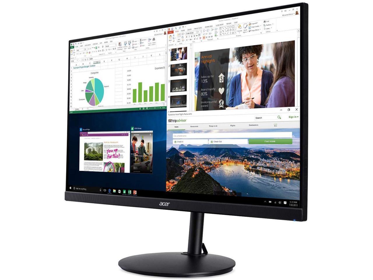 Acer CB272 bmiprx 27" Full HD (1920 x 1080) IPS Zero Frame Home Office Monitor with AMD Radeon FreeSync - 1ms VRB, 75Hz Refresh, Height Adjustable Stand with Tilt & Pivot (Display, HDMI & VGA ports)