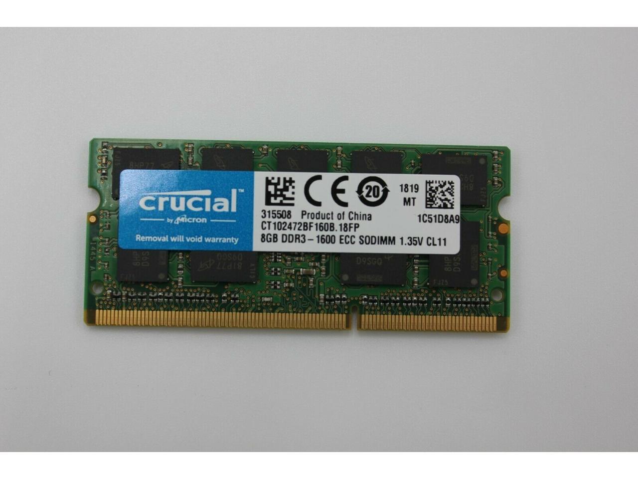 Crucial Technology CT102472BF160B.18FP 8GB DDR3L-1600 SODIMM Memory Module