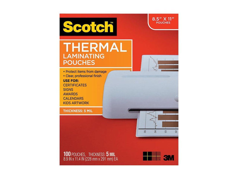 TP5854100 3M Letter Size Thermal Laminating Pouches, 5 mil, 100/Pack