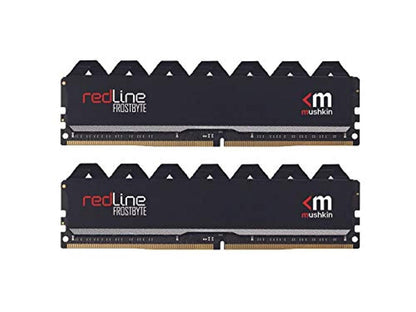 mushkin redline black - ddr4 dram - 16gb (2x8gb) udimm memory kit - 3200mhz (pc4-25600) cl-16 - 288-pin 1.35v desktop ram - non-ecc - dual-channel - frostbyte black heatsink - (mrc4u320gjjm8gx2)