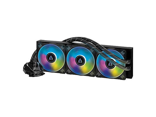 arctic liquid freezer ii 360 a-rgb - multi-compatible all-in-one cpu aio water cooler with a-rgb, compatible with intel & amd, efficient pwm-controlled pump, fan speed: 200-1800 rp